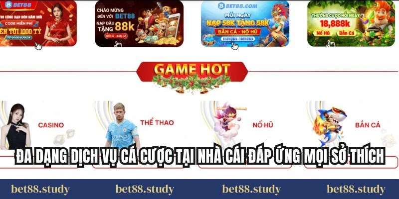 Đa dạng dịch vụ cá cược tại nhà cái đáp ứng mọi sở thích